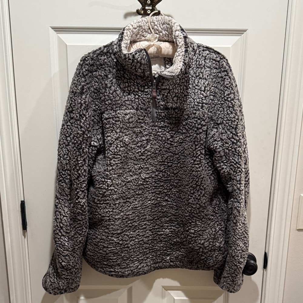 Thread & Supply Charcoal Sherpa Turtleneck Sweater